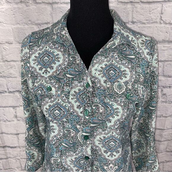 Notations petite paisley print button down blouse sz petite small - Picture 3 of 13